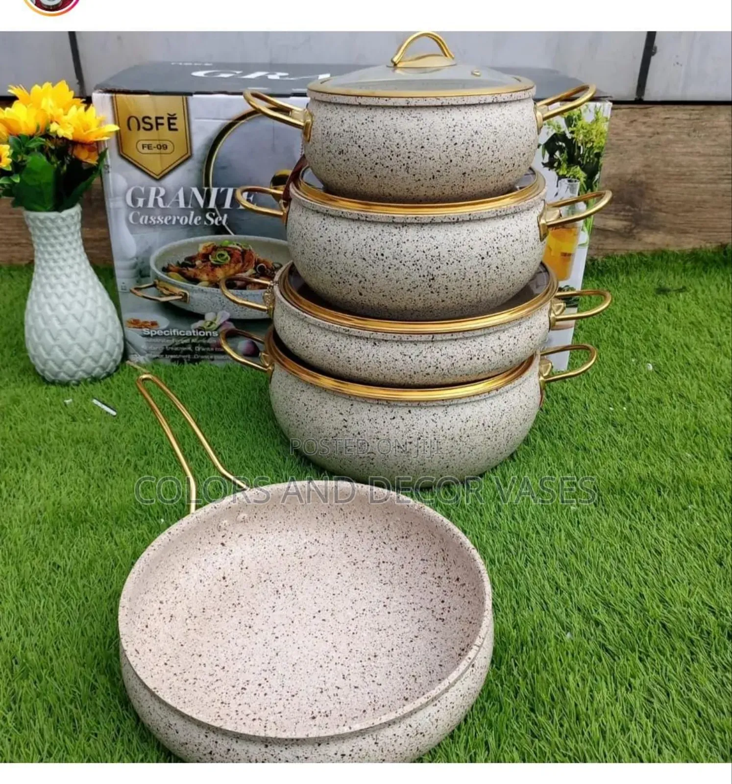 9pcs Granite Cookware Set