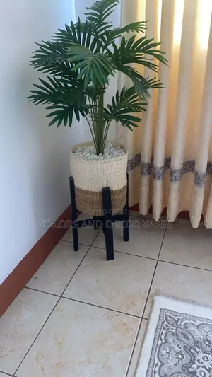Stand, Basket Pebble Stones Plus Wooden Stand