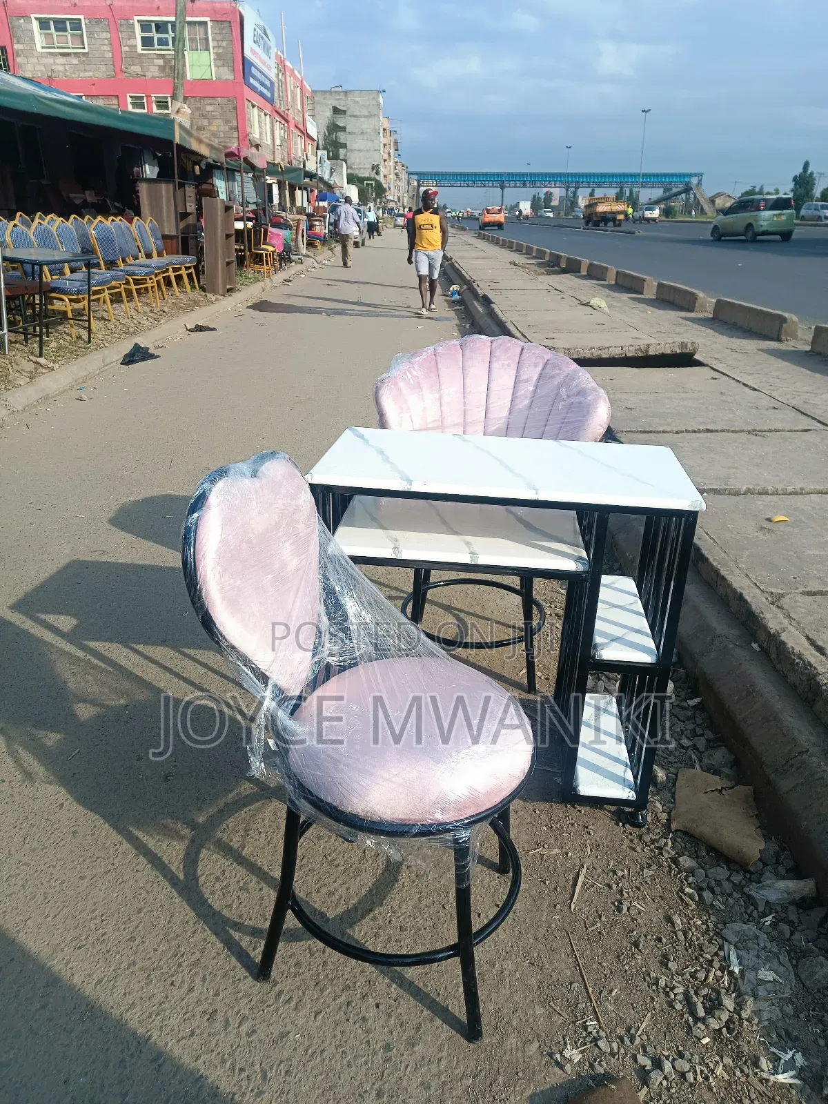 Manicure Set, 2 Seats and a Marble Table 