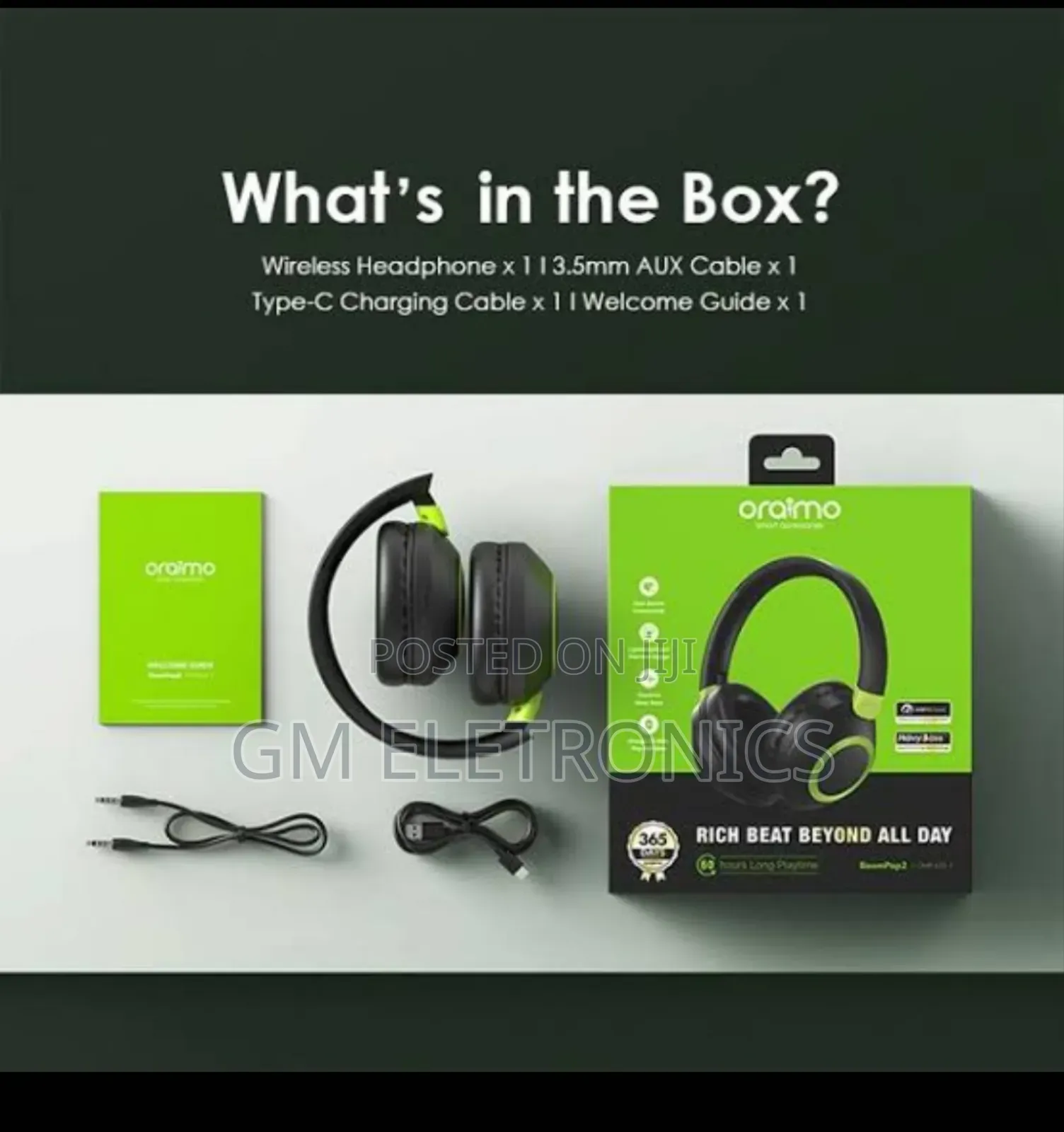 Oraimo Boompop2s ENC Over-Ear Wireless Headphones