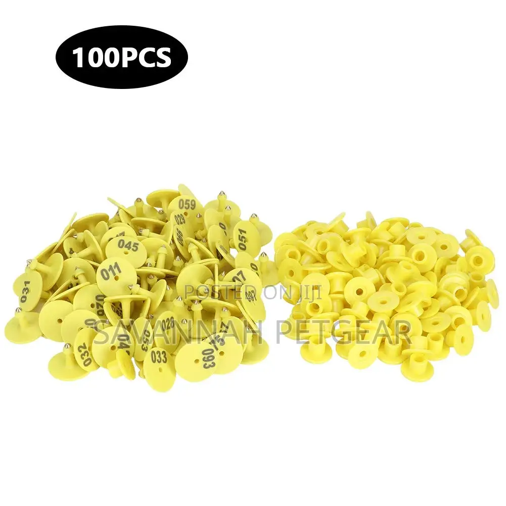 Round Number Ear Tag Marker for Pig Sheep Cattle - 100pcs