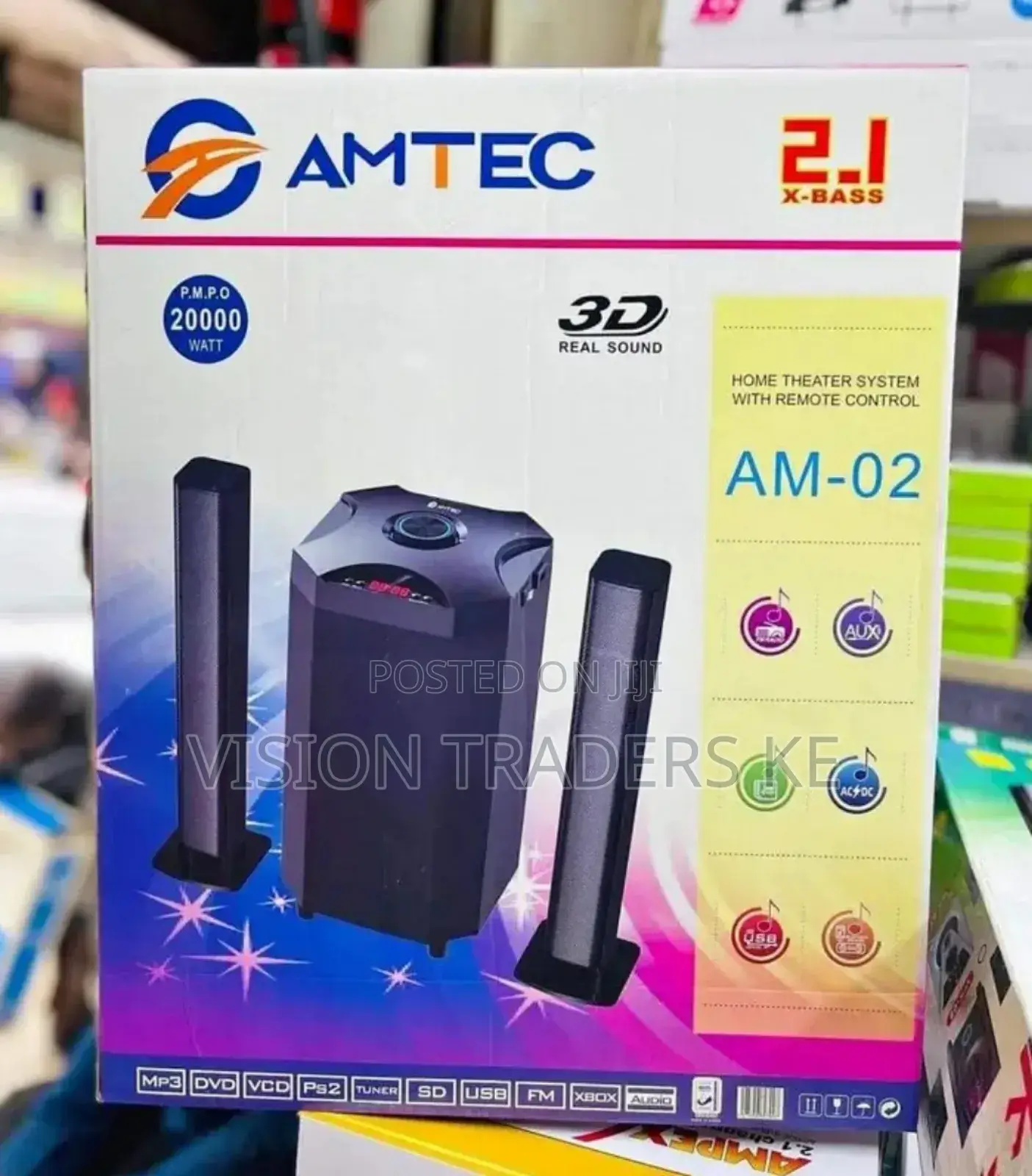 Amtec AM-02 2.1CH Multimedia Speaker BT/USB/SD/FM - Black.