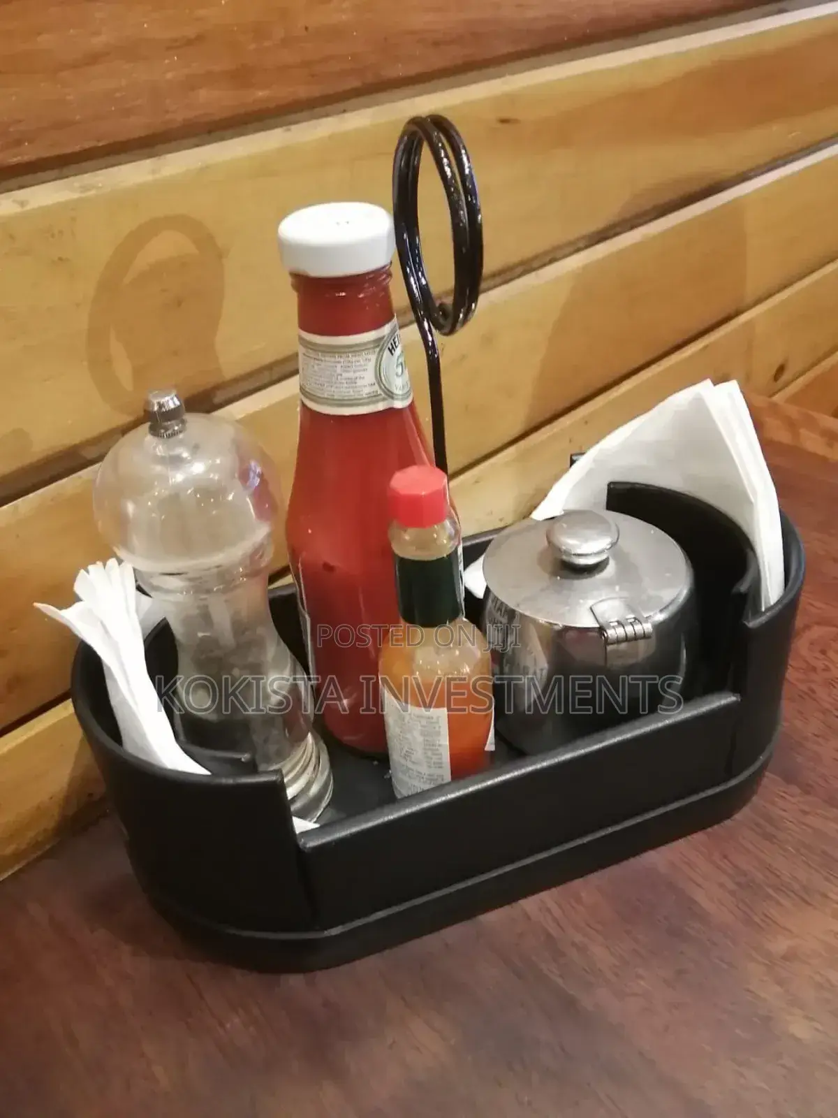 Leather Sauce Service Rack/ Trays