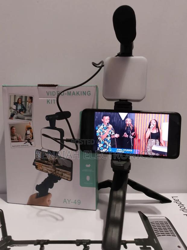 Vlogging Kit.Ay-49,Tripod,Led Light, Phone Holder.