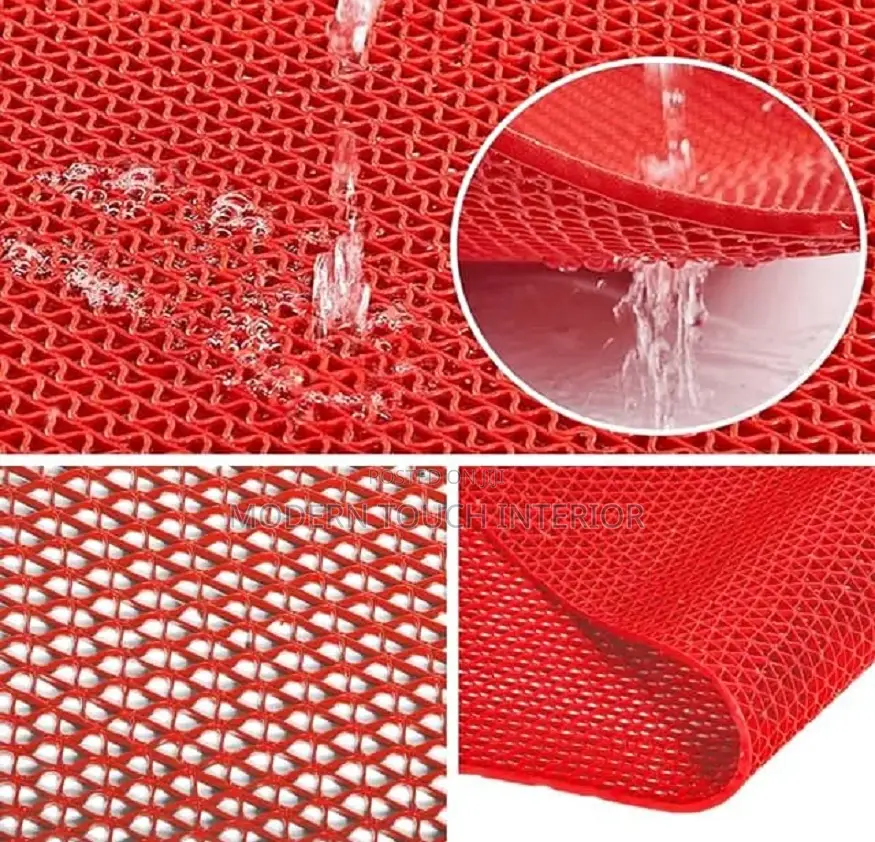 Red PVC Anti-Slip Spaghetti Carpet