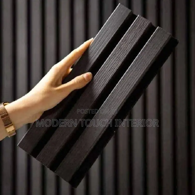 Black WPC Fluted Wall Panel