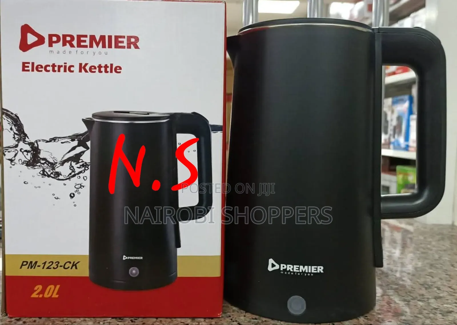 Premier 2litre Black Electric Kettle