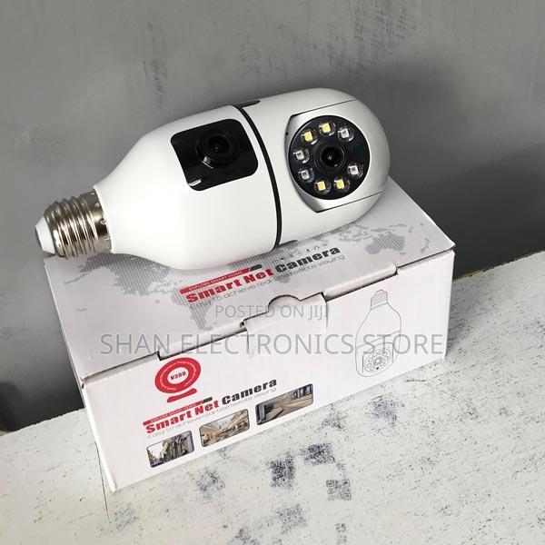 Dual Lens V380 PTZ Bulb Ip Camera With Night Vision - Home
