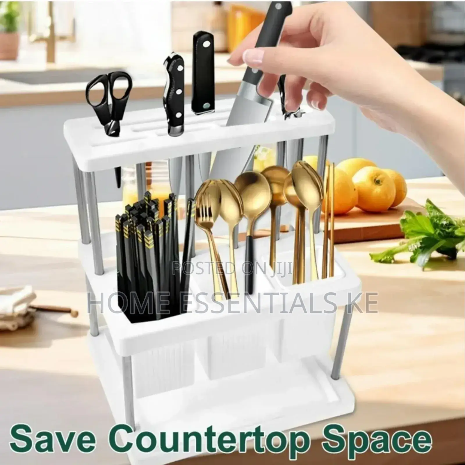 Knives N Chopstick Cage With 3 Spoon Slots