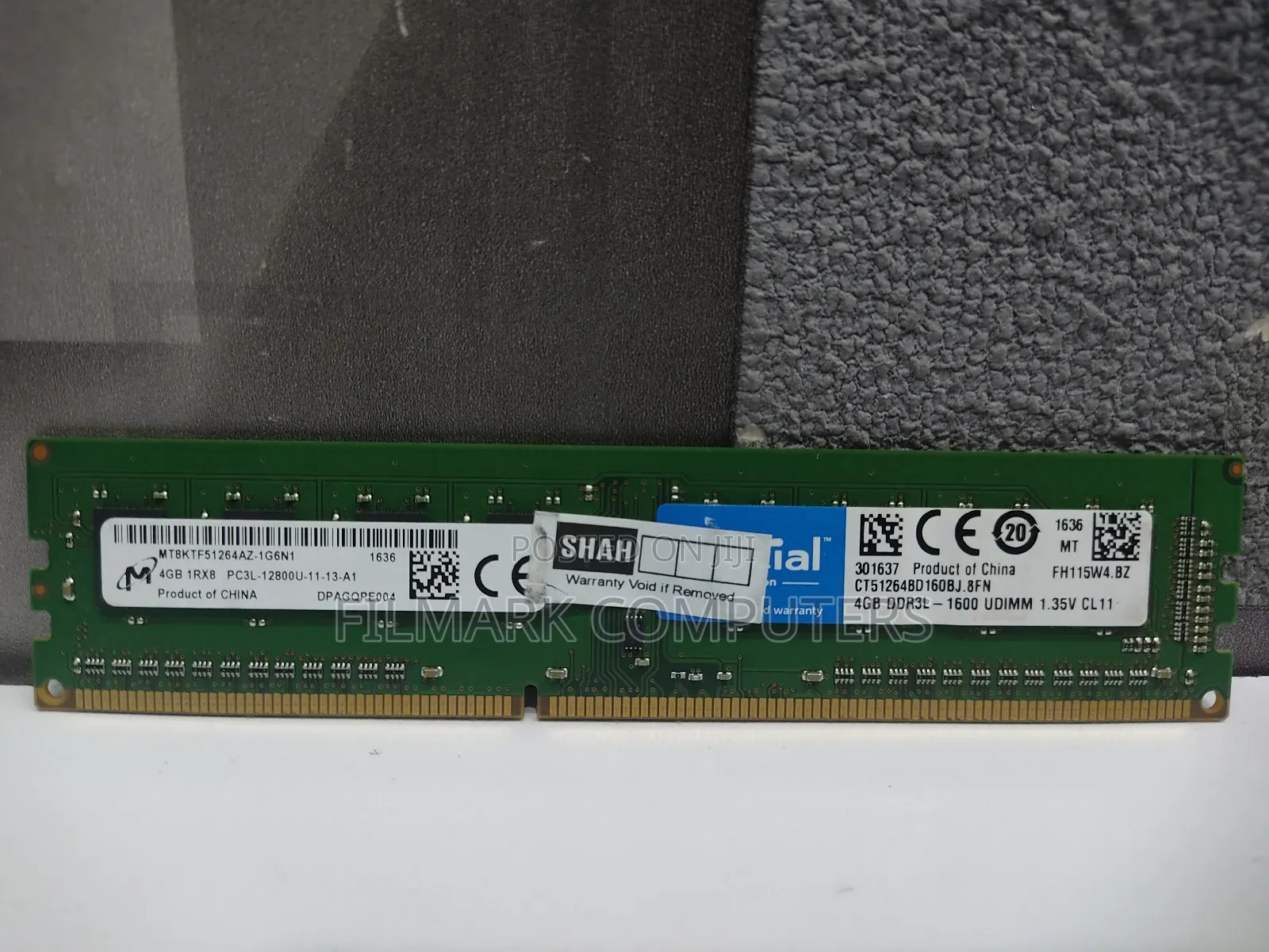 Micron 4gb 1rx8 Pc3l-12800u-11-13-A1 Ddr3l-1600mhz Desktop