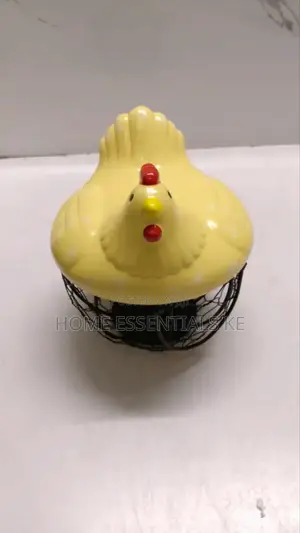 25 Egg Metal Wire Egg Basket Stylish Ceramic Chicken Cover
