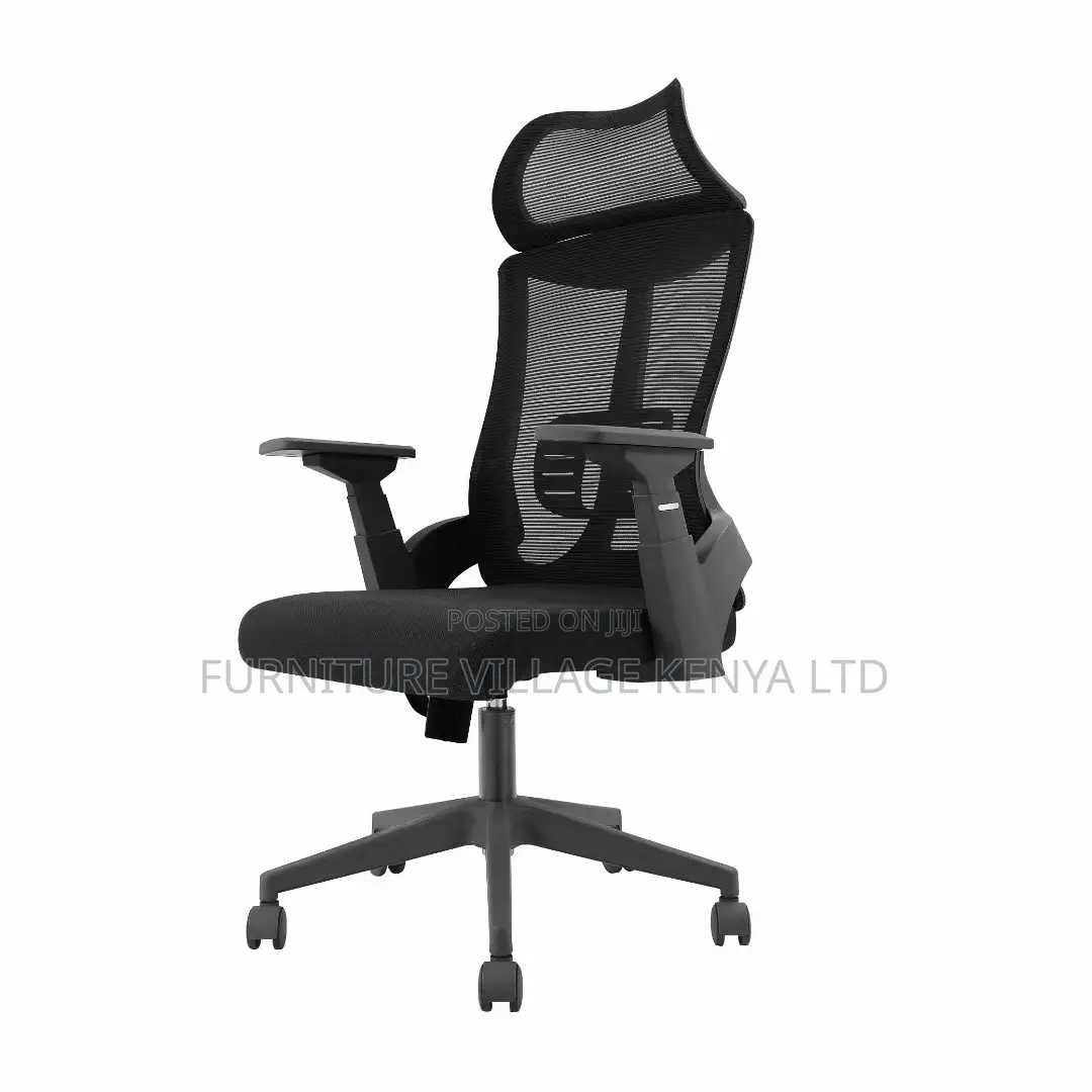 Lama Orthopedic Office Chair With Headrest (Black)