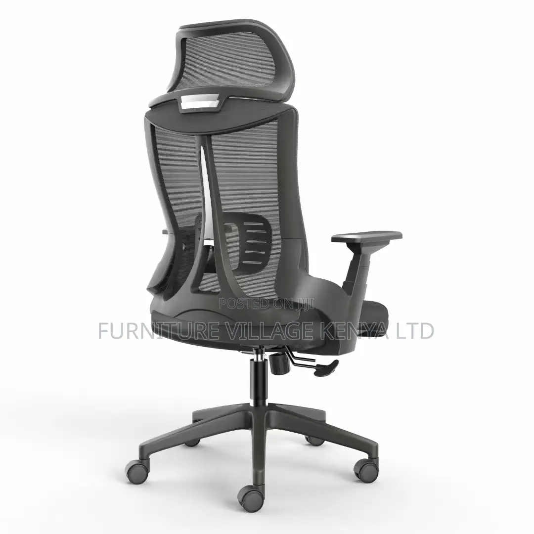 Lama Orthopedic Office Chair With Headrest (Black)