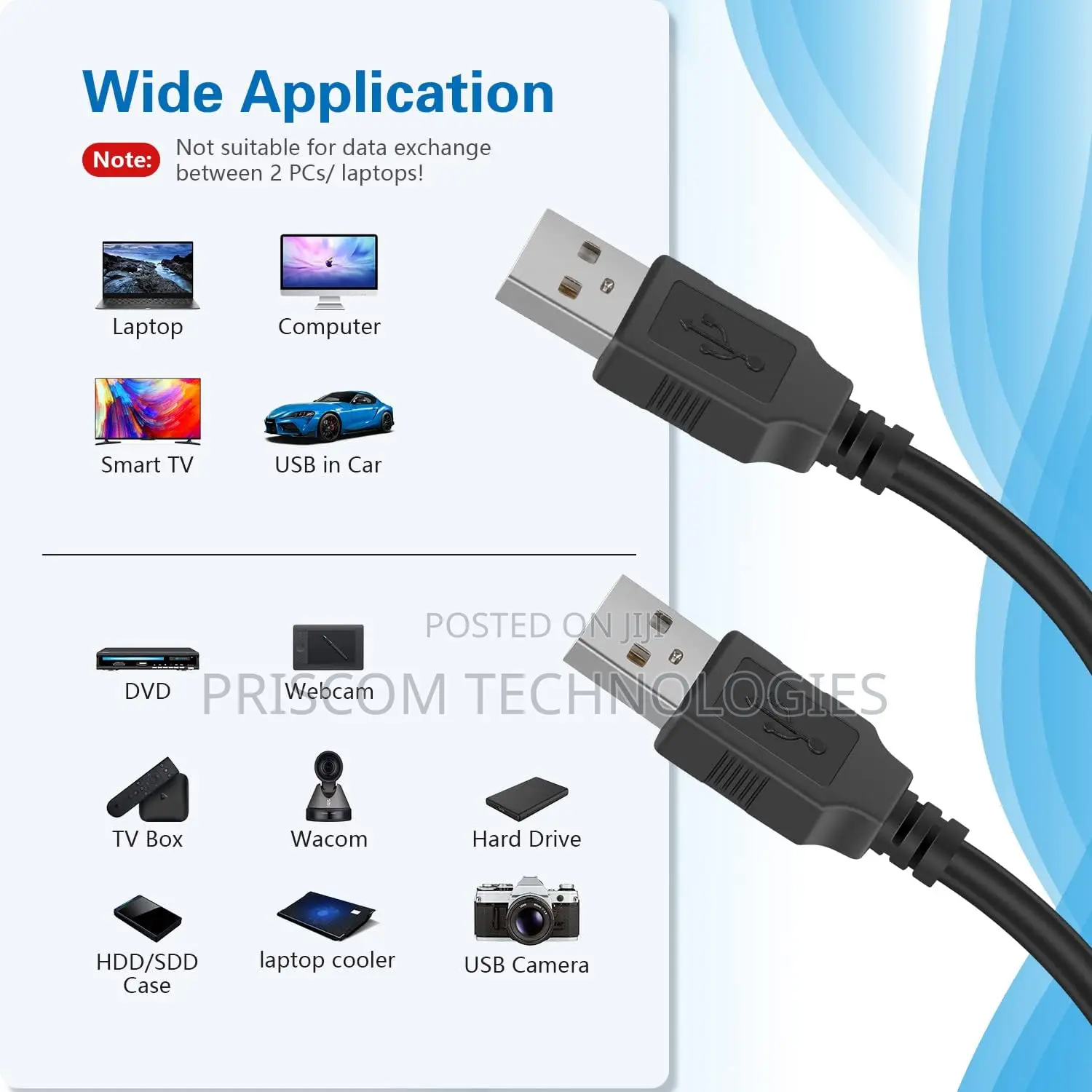 USB Cable Male to Male 1.5m