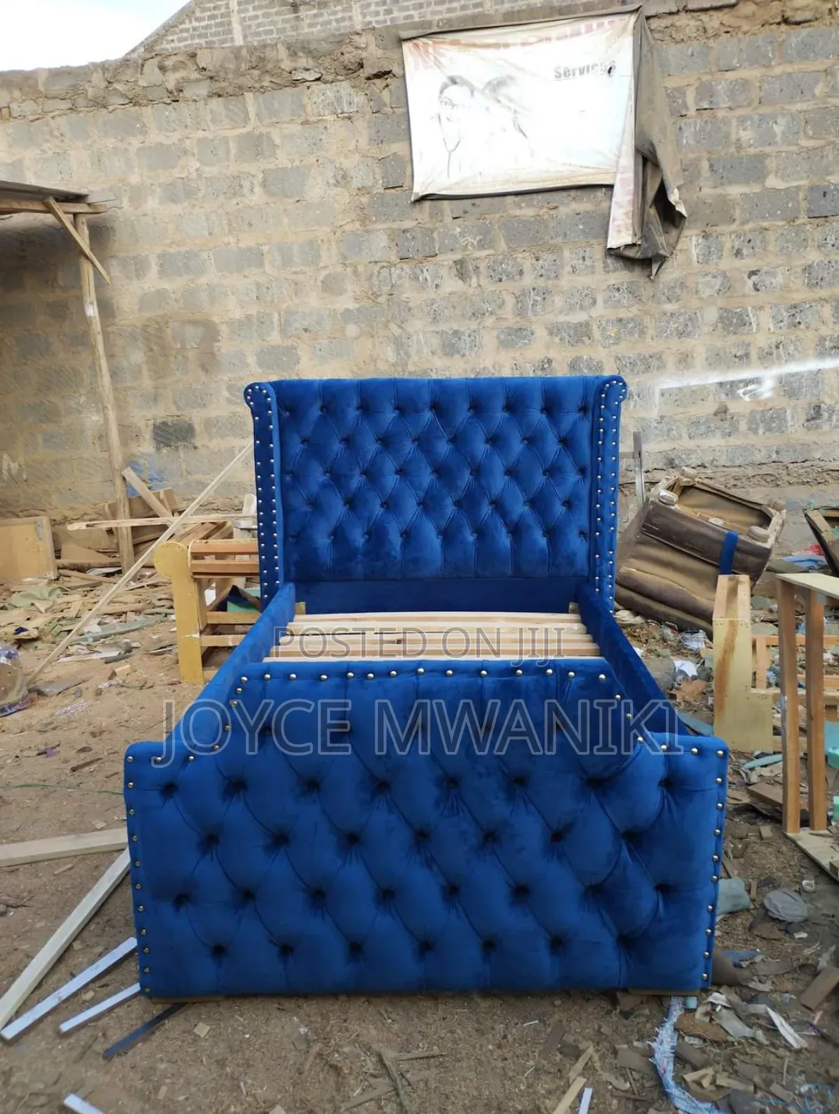 Bed, Blue Colour. 4 by 6 
