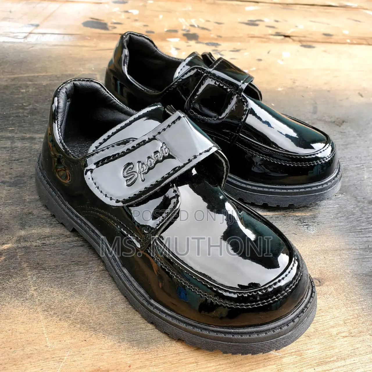 Unisex Black Oxford Leather School Shoes