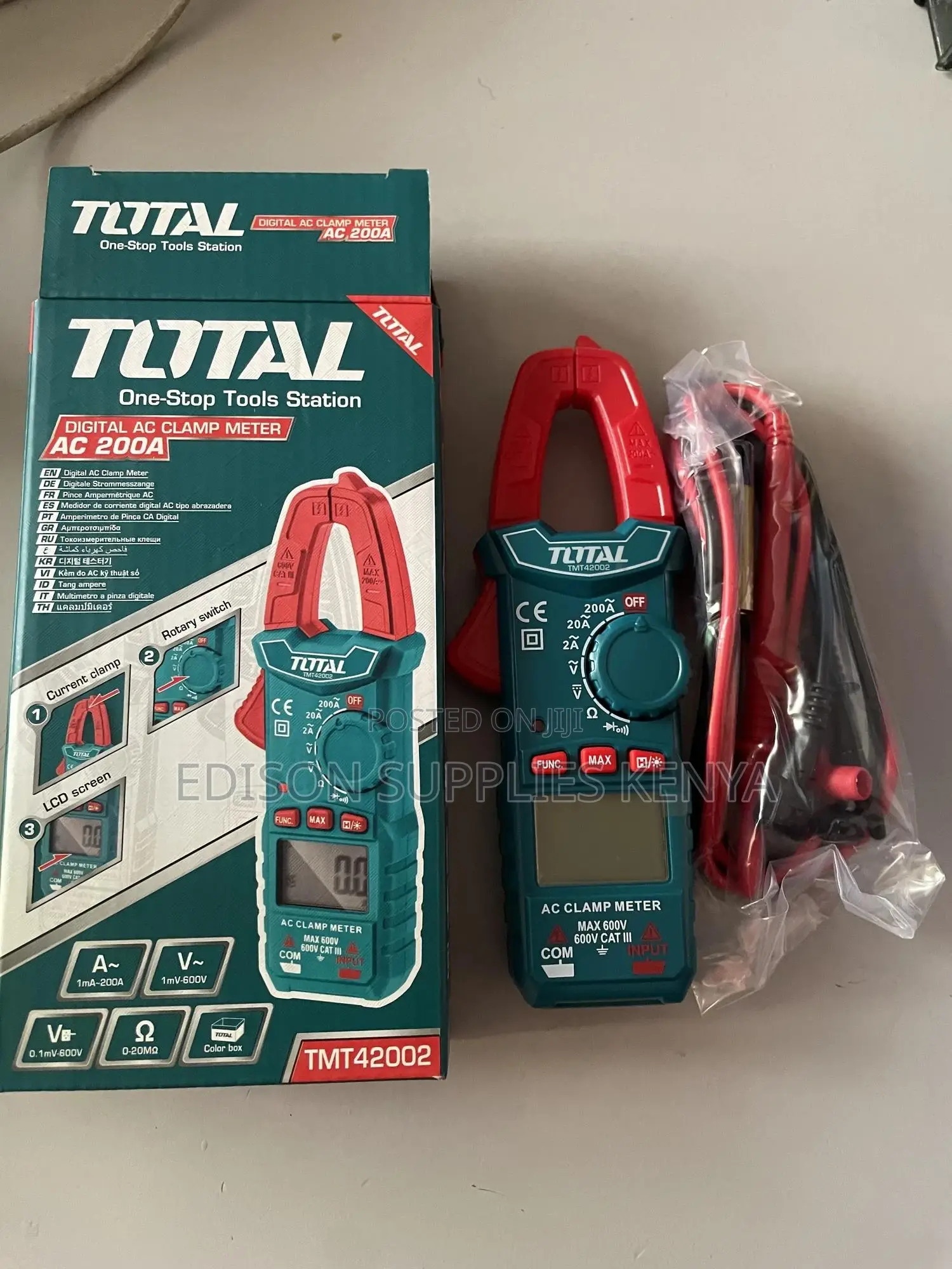 Clamp Meter Total Digital Ac Clamp Meter Ac/Dc 600v Tmt42002