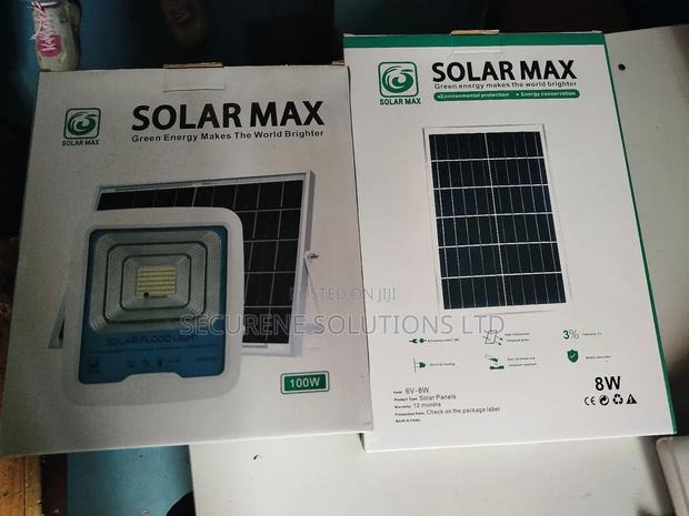 100 Watts Solar Floodlight Solarmax With 8 Watts Solar Panel - main view