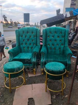 2 Pedicure Seats and 2 Stools, Green - thumbnail 2