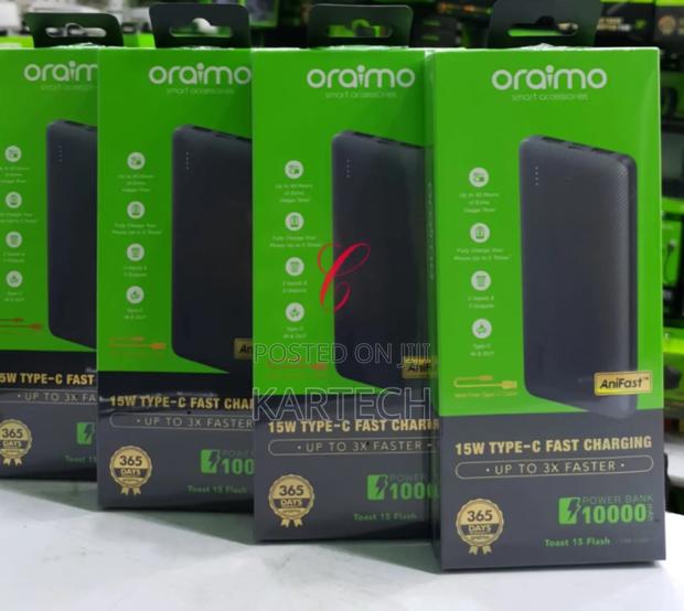 Oraimo Toast 15 Flash 10,000mah Power Bank + Type C Output