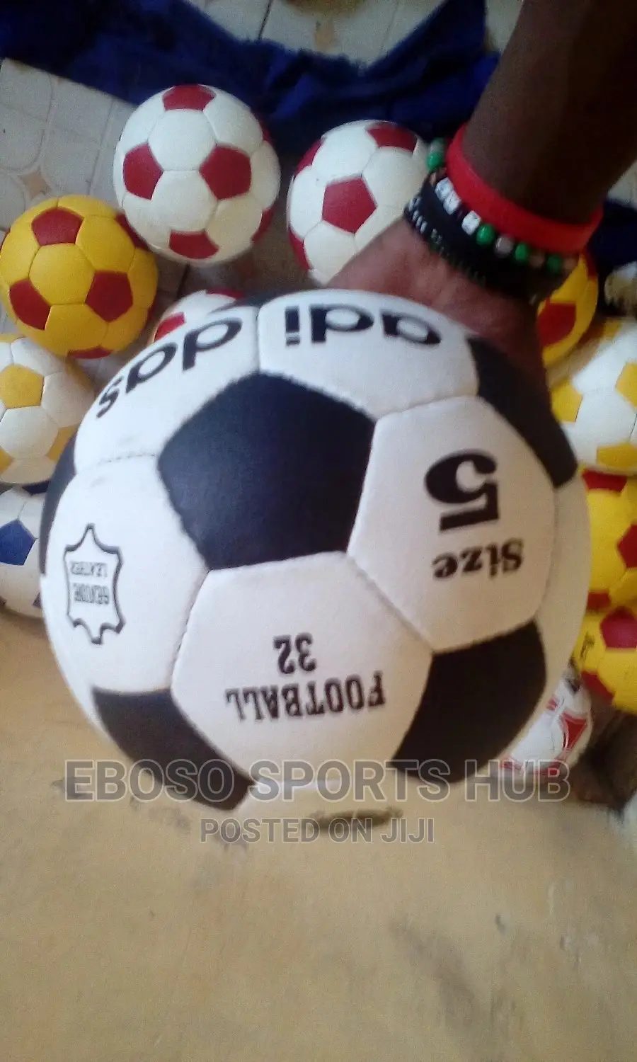 Black And White Leather Football Original Size 5