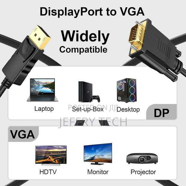 Displayport to VGA Cable 6 Ft, 2-Pack Display Port DP to VGA - thumbnail 2
