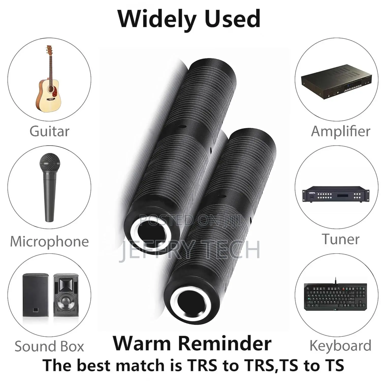 1/4 Inch TRS TS Coupler 6.35mm Female to Female Audio Adapte
