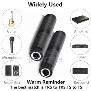 1/4 Inch TRS TS Coupler 6.35mm Female to Female Audio Adapte