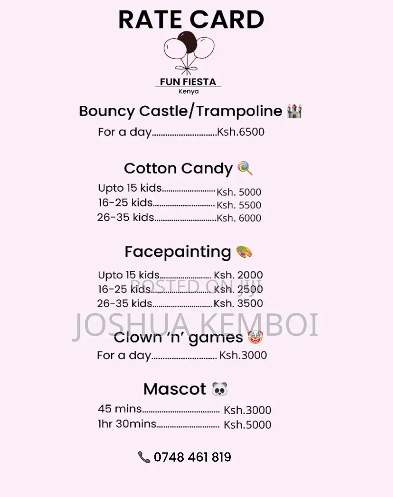 Bouncy Castles,Trampolines,Clown,Cotton Candy,Facepainting