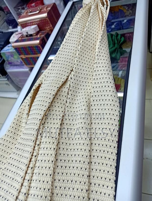 Polycadot Beige Knitted Ties. - main view