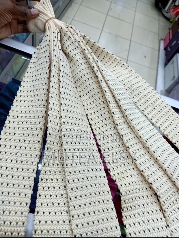 Polycadot Beige Knitted Ties. - thumbnail 3