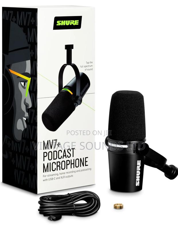 Shure MV7 Podcast Dynamic Microphone BK - main view