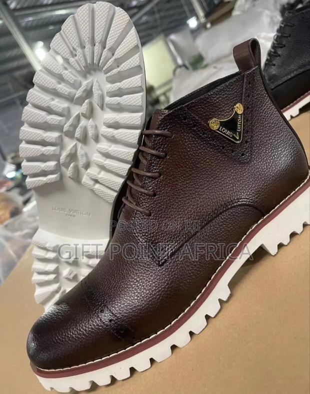 Coffee Leather Casual Louis Vuitton Boots - main view