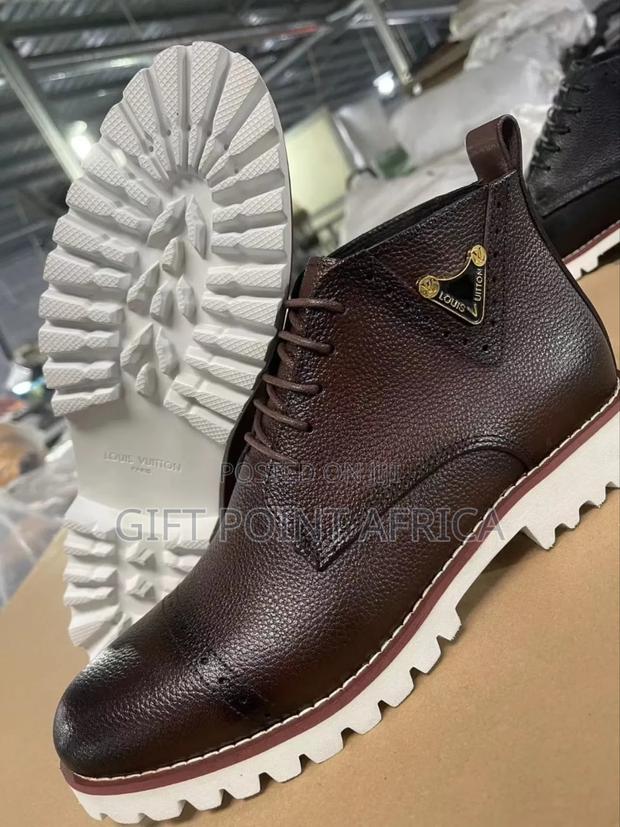 Coffee Leather Casual Louis Vuitton Boots - thumbnail 2