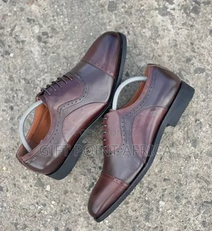 Coffee Brown Leather Official Shoes for Men