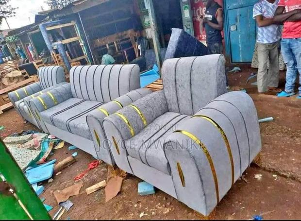 Sofa Set, 5 Seater Light Grey  - main view
