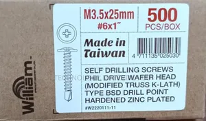 Self Tapping Mabati Screws(M3.5*25mm) 500pcs/Box.