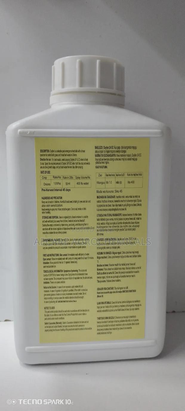 Oxyfen Herbicide 24% Ec Pre-Emergence Onion 1litre - thumbnail 3
