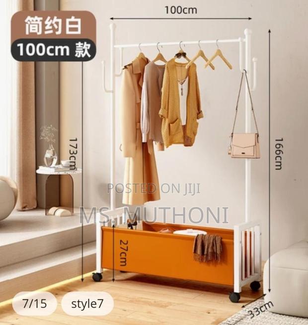 Portable Bedroom Clothes Rack Wheels Nordic Clothing Rack