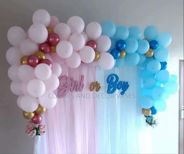 Party Balloons And Baby Shower Items.