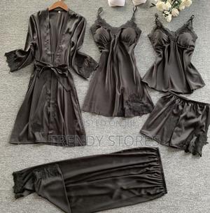 Black 5 in 1 Pyjamas Set - thumbnail 2