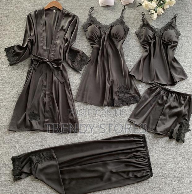 Black 5 in 1 Pyjamas Set - main view