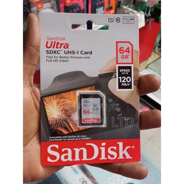 Sandisk 64gb Ultra Uhs-I SDXC Camera Memory Card,120mb/S