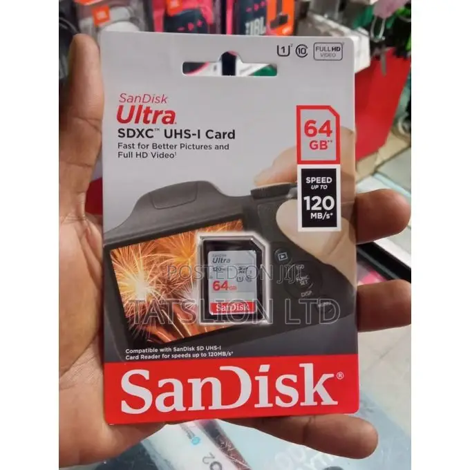Sandisk 64gb Ultra Uhs-I SDXC Camera Memory Card,120mb/S