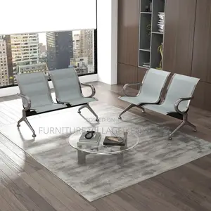 Lobby Bench Seating for Office Bank Hospital, Silver