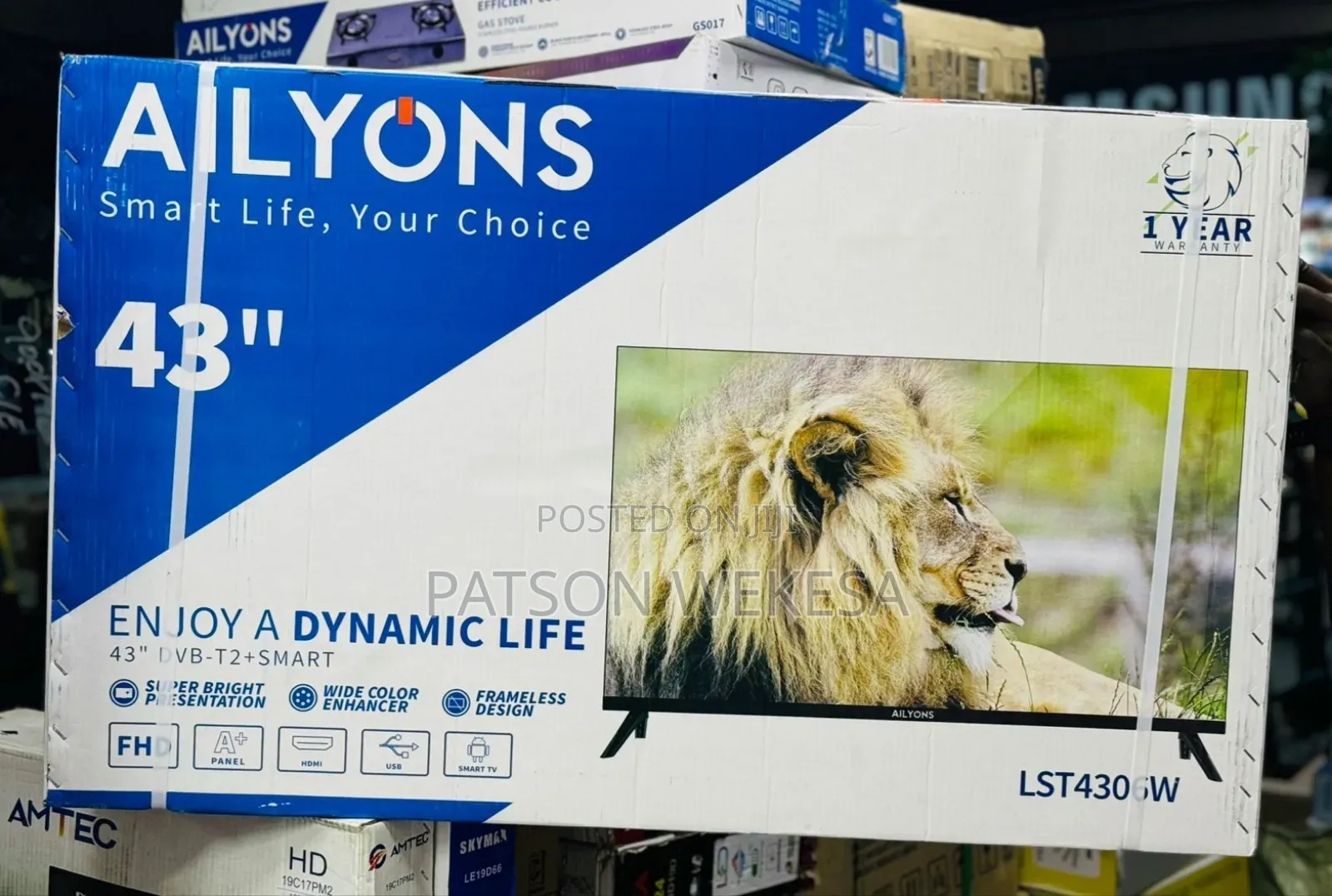 Ailyons 43 Inch Hd Smart Frameless Television Androidtv