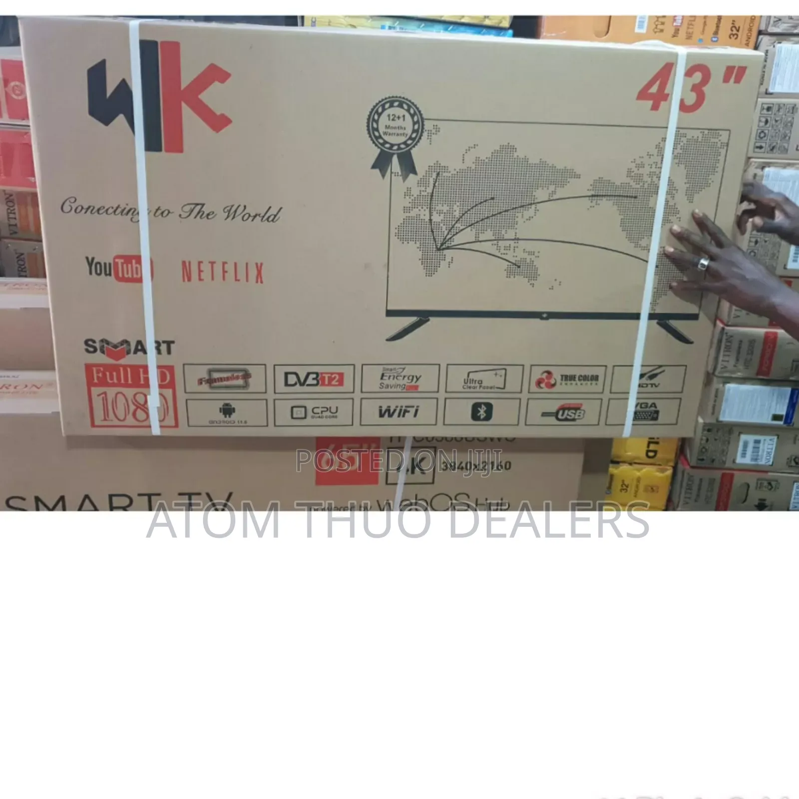 WK 43 Inches Frameless Smart Android Tv Inbuilt Decorder