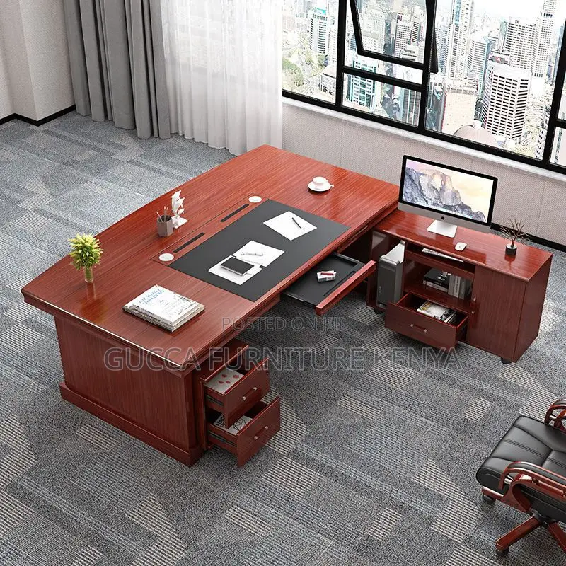 Modern Luxury Wood L Shaped Ceo Boss Desk