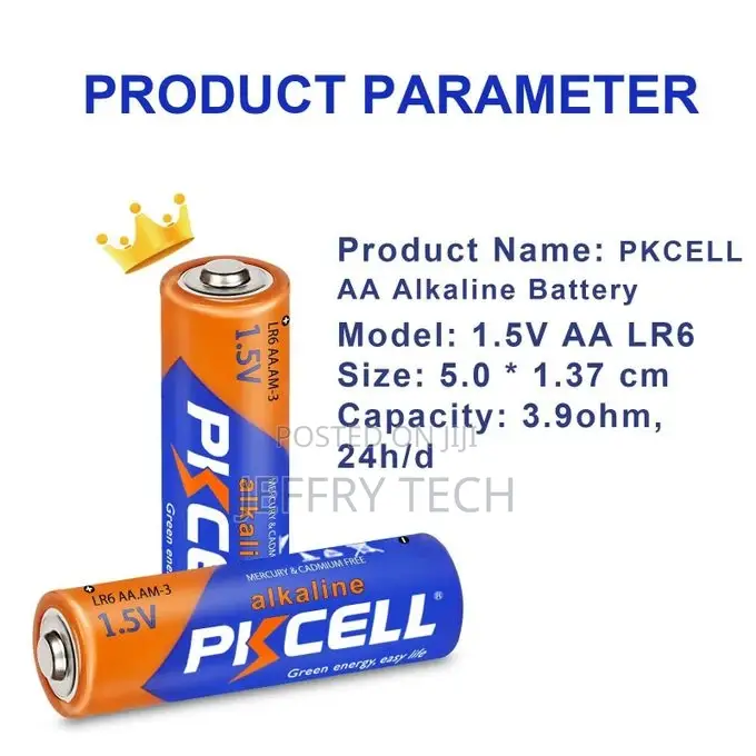 Pkcell AA Alkaline Batteries LR6 1.5V Double a Battery for T
