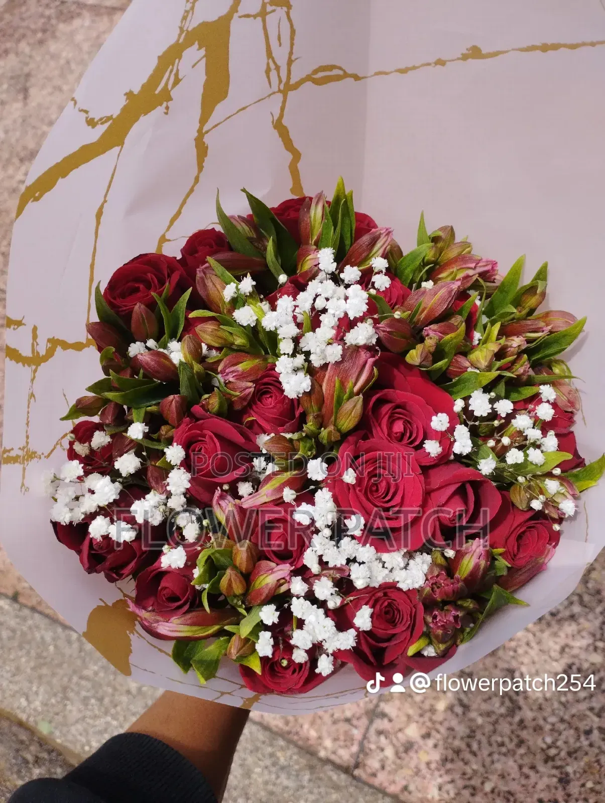 Exclusive Red and White Roses